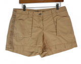 J‎ Crew Shorts Womens 6 City Fit Khaki Brown 33x5 Zipper Back Pockets Cotton Photo 0