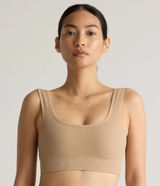 Quince Comfort Rib Tank Bralette Sand Women's Small Soft Beige Comfy Pull On Photo 0