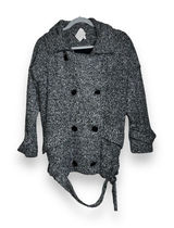Free People Gray &‎ Black Marled Moto Peacoat Jacket Zip Up Size XS Photo 0