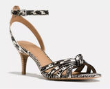 Coach Meg heel ankle-strap sandal featuring‎ a kitten heel Genuine Snakeskin Photo 0