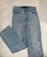 Hollister Ultra High Rise Ripped Light Wash Dad Jeans Photo 0