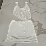 White crochet set NWOT Size M Photo 0