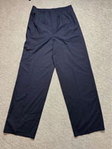 Venus Womens Navy Blue Pinstripe Wide‎ Leg Dress Pants Trousers Size 10 Photo 0