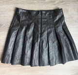 Aritzia Sunday Best Olive Vegan Leather Mini Skirt Pleated Black 6 Photo 0