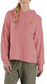 Carhartt Womens French Terry Midweight‎ Hoodie Aged Coral Loose Fit XL Pink Photo 0