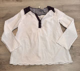 Matilda Jane Top Large Womens‎ Swiss Dot Eyelet Lace Snow Globe Popover Tunic Photo 0