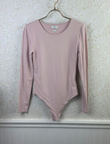 Aritzia Contour Light Pink Scoop-neck Long Sleeve Bodysuit - Size - Medium Photo 0