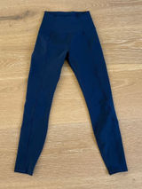 Alo Yoga Airlift Fine Lines High Waist Leggings 7/8 Size XS Blue Photo 0