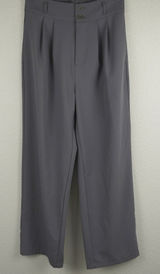 Halara Womens XS‎ Gray Pleated Wide Leg Crop Pants Elastic Waist Casual Trousers Photo 0