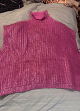 Metallic Foiled Turtleneck Sleeveless Sweater Photo 0