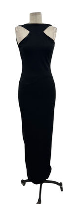 Nookie Long Gown Maxi Dress Bodycon‎ Halter Neck Cut Out Tie Black Size Small Photo 0