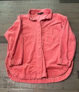 Forever 21 Pink Corduroy Button Front Shacket Overshirt Size Small Photo 0