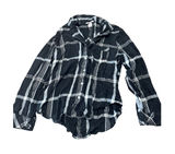Victorias Secret Size Small Plaid Button Up Longsleeve Pajama Top Black White Photo 0