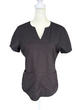 NRG by Barco short sleeve v-neck scrub top black stretchy with pockets size S Photo 0