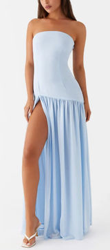 Peppermayo Exclusive - Eden Strapless Maxi Dress - Blue Photo 0