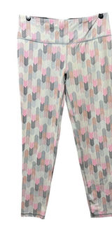 Victoria's Secret Victoria Sport Chevron Print Athletic Leggings Workout Yoga Pants Pink Gray L Photo 0