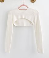 Abercrombie Cream Ribbed Ultra Crop Bolero Shrug Sweater Photo 0