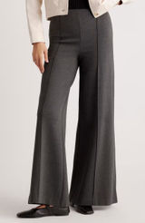 Quince Ultra-Stretch Ponte Super Wide Leg Pants charcoal medium Photo 0