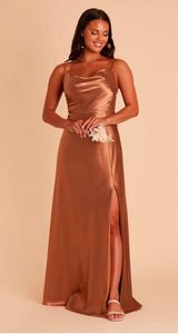 Satin Rust Dress Photo 0