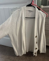 White Cardigan Sweater Photo 0
