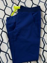 Figs electric blue with neon green drawstring Zamora Joggers size Small- NWOT Photo 0