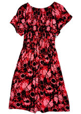 Chika's Smocked Waist Midi‎ Length Dress Sz Free Boho Festival Artsy Corset Tie Photo 0