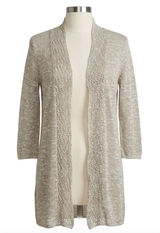 Cynthia Rowley Linen Cardigan Sweater Duster Open Knit Taupe Womens Medium NWOT Photo 0