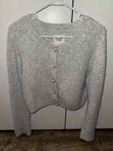 Abercrombie Jessica Simpson Cream Ribbed Knit Cardigan Sweater Photo 0