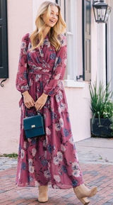 Gal Meets Glam Georgia Chiffon Maxi Dress Size 0‎ Floral Flowy Romantic Cottage Photo 0