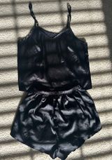 Black Satin Pajamas Size XS Photo 0