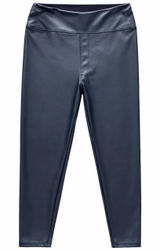 OFFLINE by Aerie Real Luxe Hi-Rise Faux Leather Leggings Navy Blue Medium‎ Photo 0