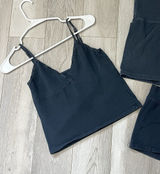 Brandy Melville Outfit Set of 3 tank top shorts womens Navy Blue one size lounge Photo 0