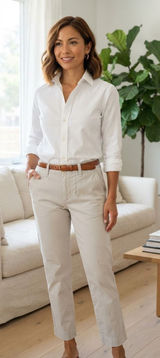 Lauren Jeans Co Ralph Lauren Newbury Chino Pants Women 2P Beige Cotton Casual Photo 0
