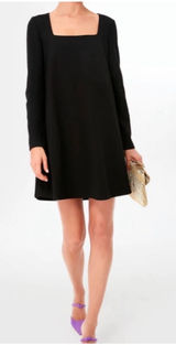 Tuckernuck Middleton Black Square Neck Long Sleeve Mini Dress Womens Size‎ Small Photo 0
