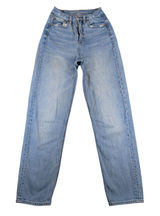 American Eagle Baggy Jean High Rise Distressed Light Wash Blue Denim Size 00 Photo 0