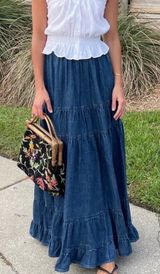 American Eagle Maxi Jean Skirt Photo 0