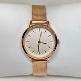 Rose gold tone women’s watch 28mm quartz analog adjustable mesh band running Photo 0