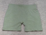 OQQ‎ Womens XL Sage Green Seamless High Waisted Ribbed Yoga Biker Shorts Gym Photo 0