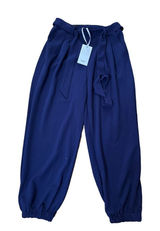 Women's Grace Karin Casual Self Tie Bow-Knot Ankle Length Pants Med NWT‎ Blue Photo 0