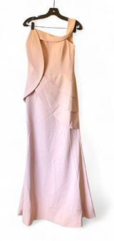 Alexander By Daymor One-Shoulder Maxi Gown Formal Wedding‎ Blush Size 6 NWT Photo 0