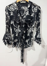 Vtg Y2K Whimsigoth Top Lace Ruffles Witchy Fairy Grunge‎ Dark Romantic Goth Sz S Photo 0