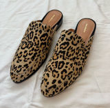 Halogen Leopard Print Calf Hair Mule Loafers Size 10 Photo 0