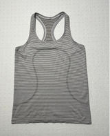 Lululemon Swiftly Tech Racerback Tank Top 10 Gray Stripe “Crush the Distance” Photo 0