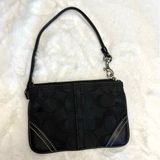 y2k COACH Black Signature Canvas Wristlet Photo 0