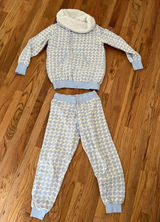 PajamaGram Women's Blue Super Soft Fleece Cowl Neck Long Sleeve PJ Set Size‎ SM Photo 0