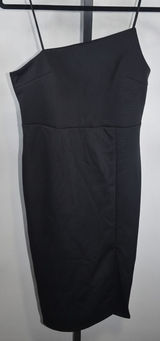 Lyaner Asymmetrical One Shoulder Bodycon Black Dress Size L Evening Glam Formal Photo 0