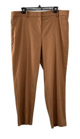 LOFT Riviera Slim Mid Rise Camel Cotton Linen Pants Womens 14 NEW Photo 0