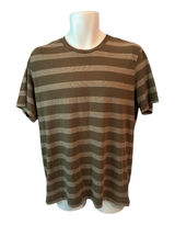 Old Navy Men Striped Short Sleeve Core Crew T Shirt Size Large Olive Stripe Photo 0