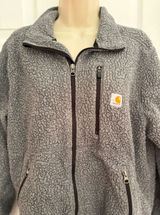 Carhartt Sherpa Fleece Jacket Womens XL Gray Full Zip OJ3913-W‎ Workwear Coat Photo 0