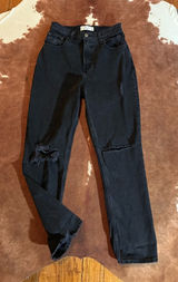 Abercrombie and Fitch the 90's Straight ultra high rise jeans curve love Size 26/2 Short Photo 0